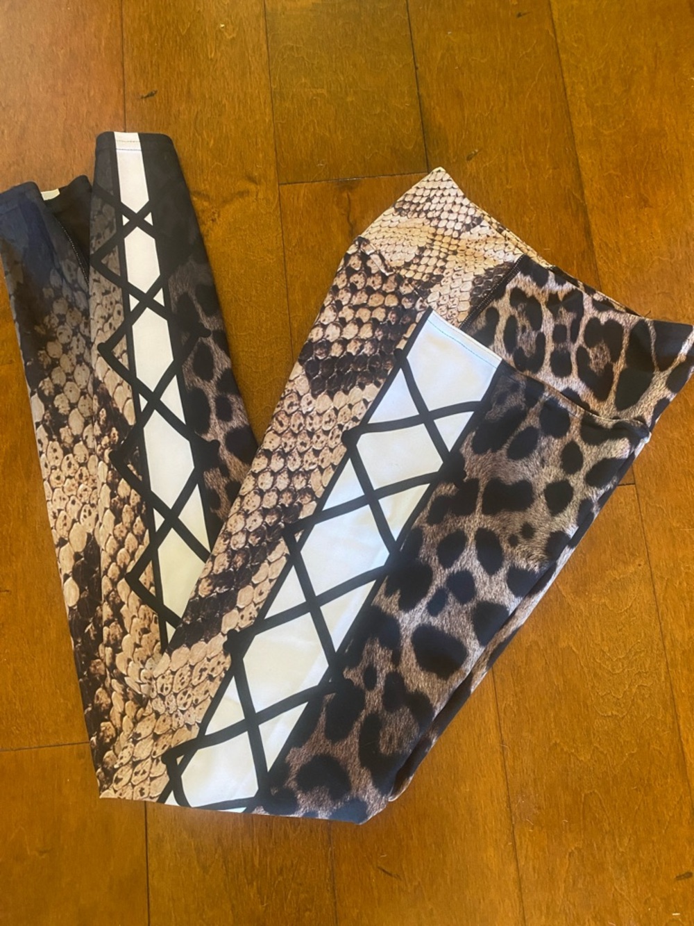 Animal Print Leggings Lattice  - Brown & Black for the love of rockstars